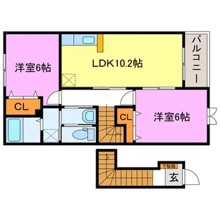 ラッフィナートA・B【2階】の間取り