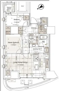 東京都港区北青山2【マンション】の間取り