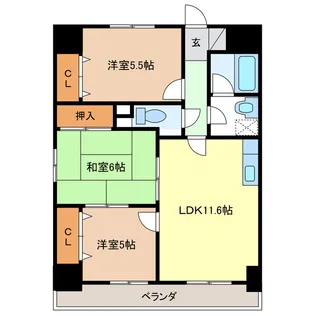 Belle de meure長良【2階】の間取り