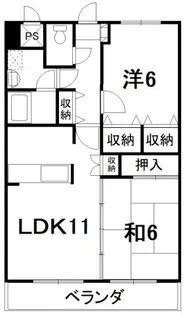 クニヒロマンションH【2階】の間取り