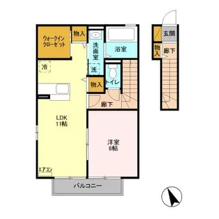 プレアデス見川 D【2階】の間取り