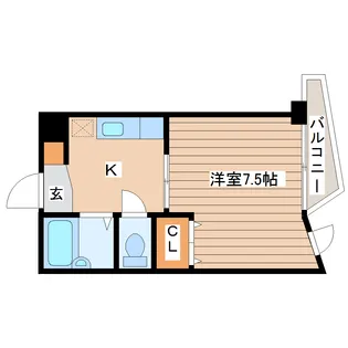1Kの間取り画像