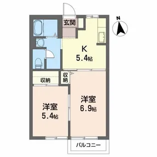 エス・カーサ【2階】の間取り