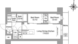 コンフォリア・リヴ南品川【3階】の間取り