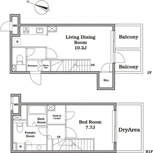 レジディア西新宿II【1階】の間取り