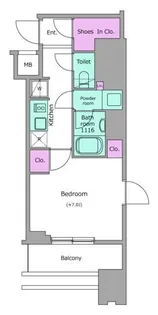 神奈川県川崎市中原区新丸子町【マンション】の間取り