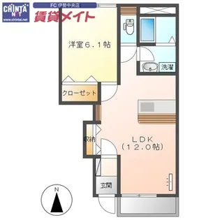 ウィンフィールドB棟【1階】の間取り