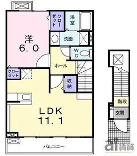 埼玉県川越市大字下広谷【アパート】の間取り