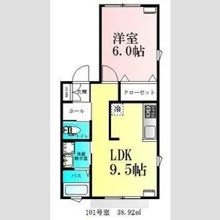 フォレスティ花【1階】の間取り