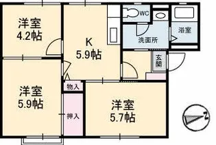 メゾン則貞【1階】の間取り
