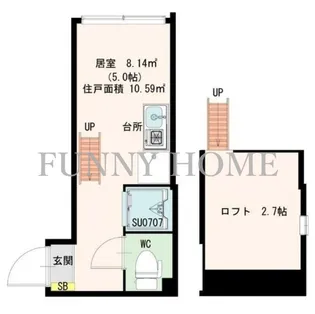 東京都目黒区中央町2【アパート】の間取り