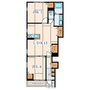 クレールメゾン【1階】の間取り