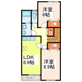 マリンハイムI【2階】の間取り