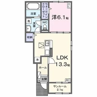 Cocoru(ココル)II【1階】の間取り