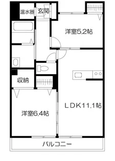 新町ヴィラージュ【3階】の間取り