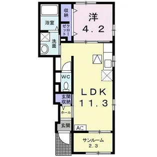 ペッレグリーノII【1階】の間取り