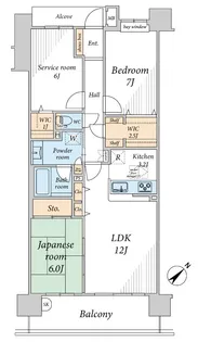 ザ・クイーンズガーデン稲毛【1階】の間取り