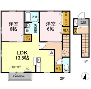 ローズコートKAREN【2階】の間取り