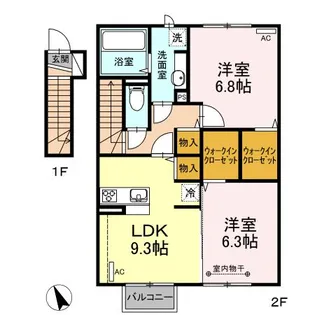 クレール A【2階】の間取り