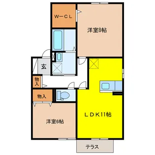 ルピナ那加【1階】の間取り