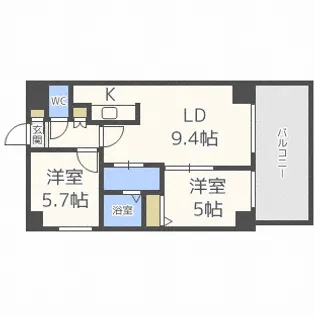 リヴェール山鼻【3階】の間取り