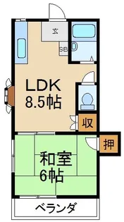 メーベルハイツ【1階】の間取り