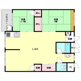 上湊川高層【13階】の間取り