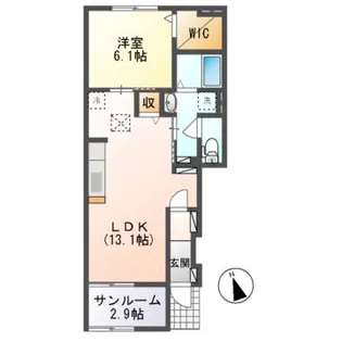 メゾン ソレイユ【1階】の間取り