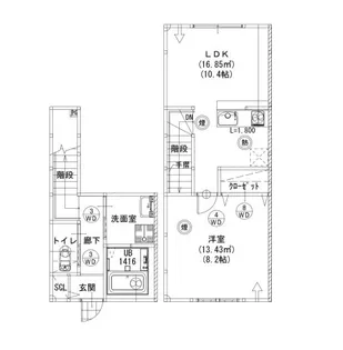 メゾンドプルーン北山【1階】の間取り