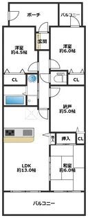 サングレイド加古川II【3階】の間取り