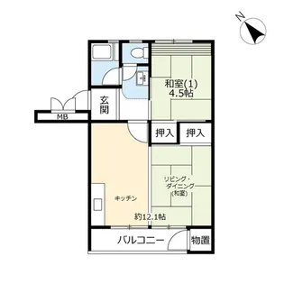 URこま川【4階】の間取り