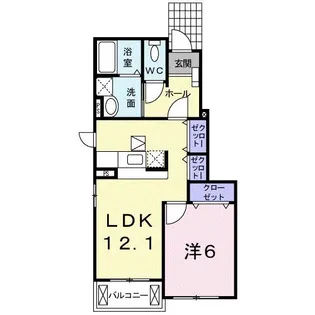 プラシードI【1階】の間取り