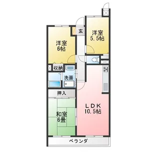 宝大高ハイツB棟【3階】の間取り