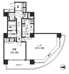 RIVER POINT TOWER【13階】の間取り