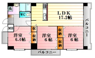 エフハリスト【6階】の間取り