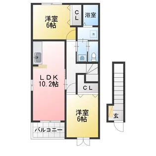 ミューズB【2階】の間取り