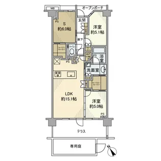 ASUKAYAMA RESIDENCE【1階】の間取り