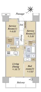 シティテラス赤羽【11階】の間取り