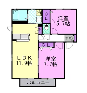 ハウス・ミーティア B【1階】の間取り