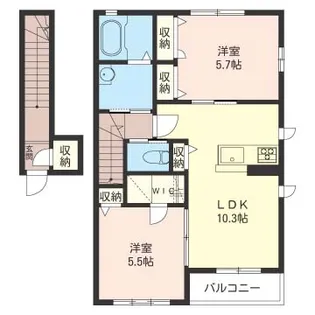 シャーメゾンひろせB【2階】の間取り