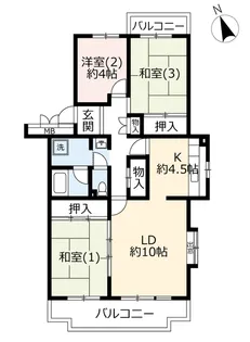 UR八王子パークヒル宇津木台【3階】の間取り