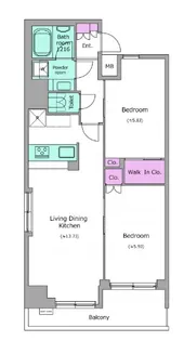 レジディア銀座東【10階】の間取り
