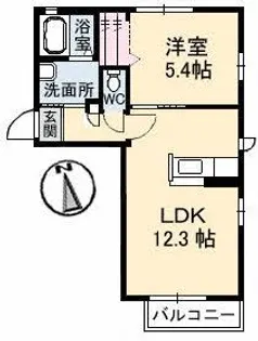 シャーメゾン・ヴェルデ【2階】の間取り