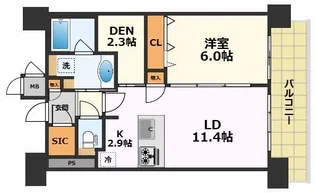 アデグランツ大須【14階】の間取り