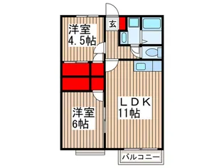 カサグランデ尾ケ井【2階】の間取り
