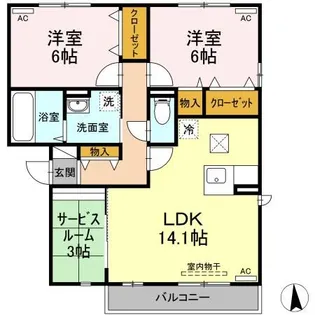 Welsh Villa II棟【1階】の間取り