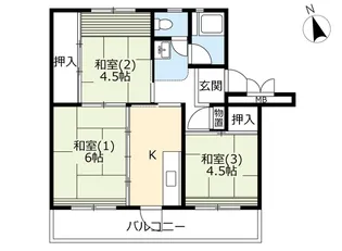 UR戸頭【2階】の間取り