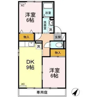 セジュール宮島【1階】の間取り