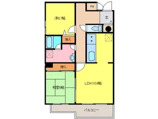 スカイヒルズ末広7II【3階】の間取り