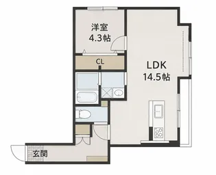 シャレール二葉の里【4階】の間取り